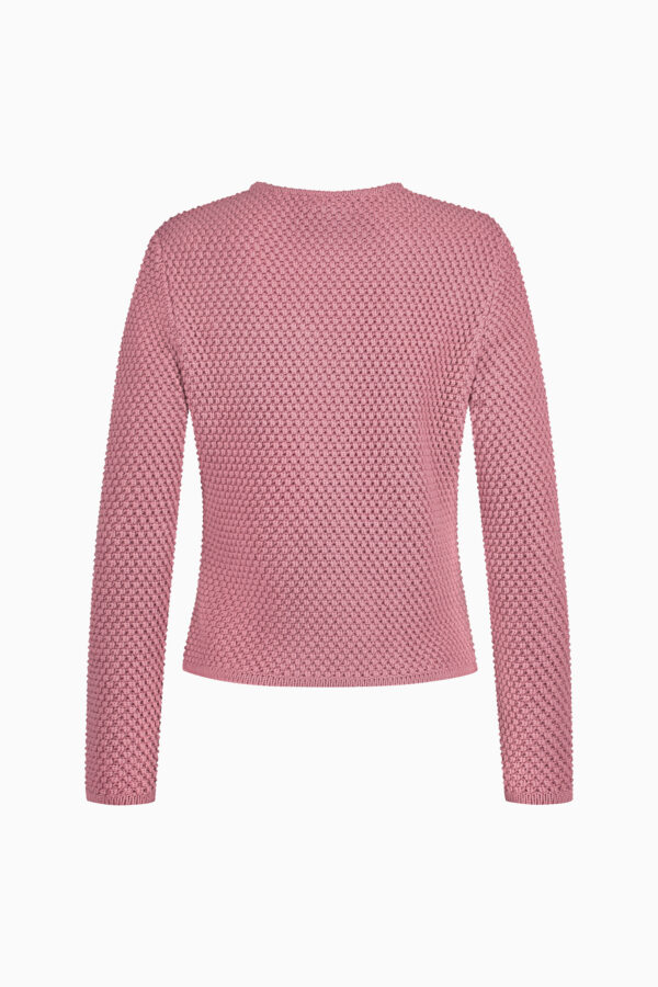 Damenstrickjacke im Perlmuster in nelkenrosa