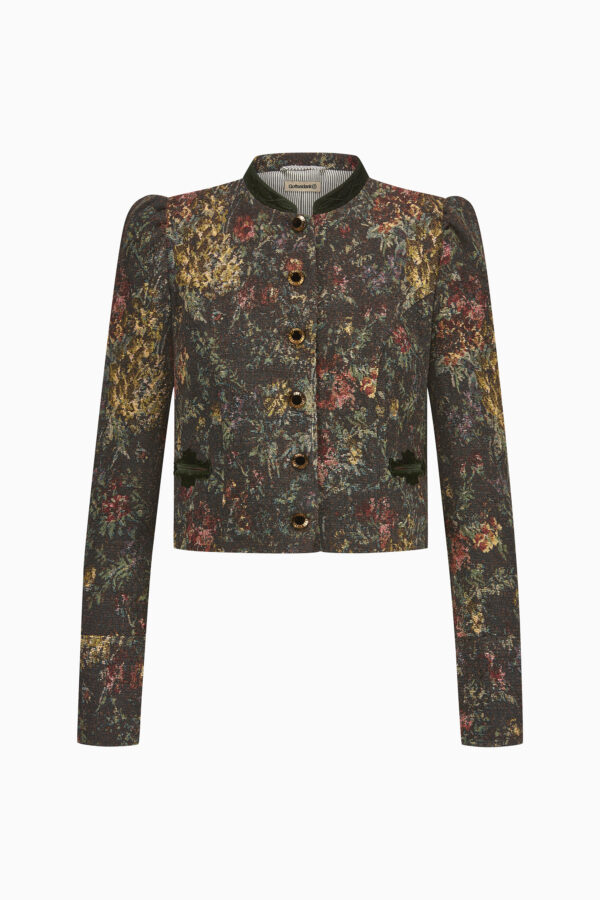 Damenmiederjacke Flora – antikschwarz