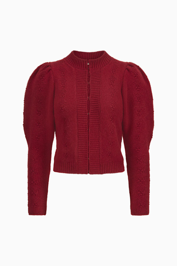 Damenstrickjacke Mette – ziegelrot