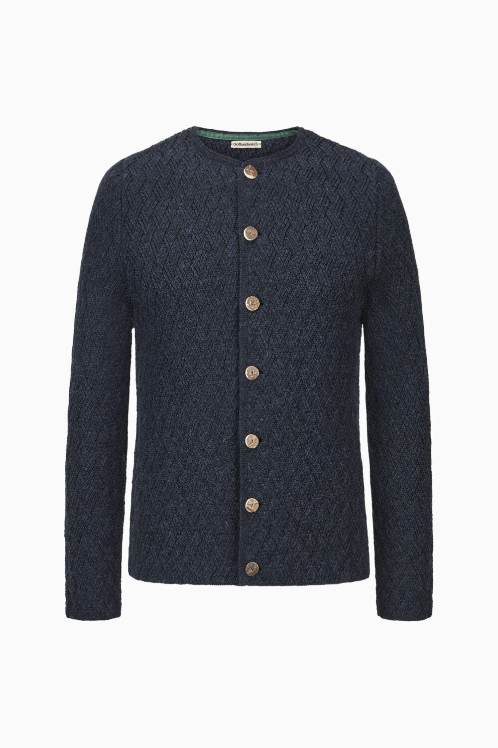 Herrenstrickjacke Eustachius Uni – carbonblau