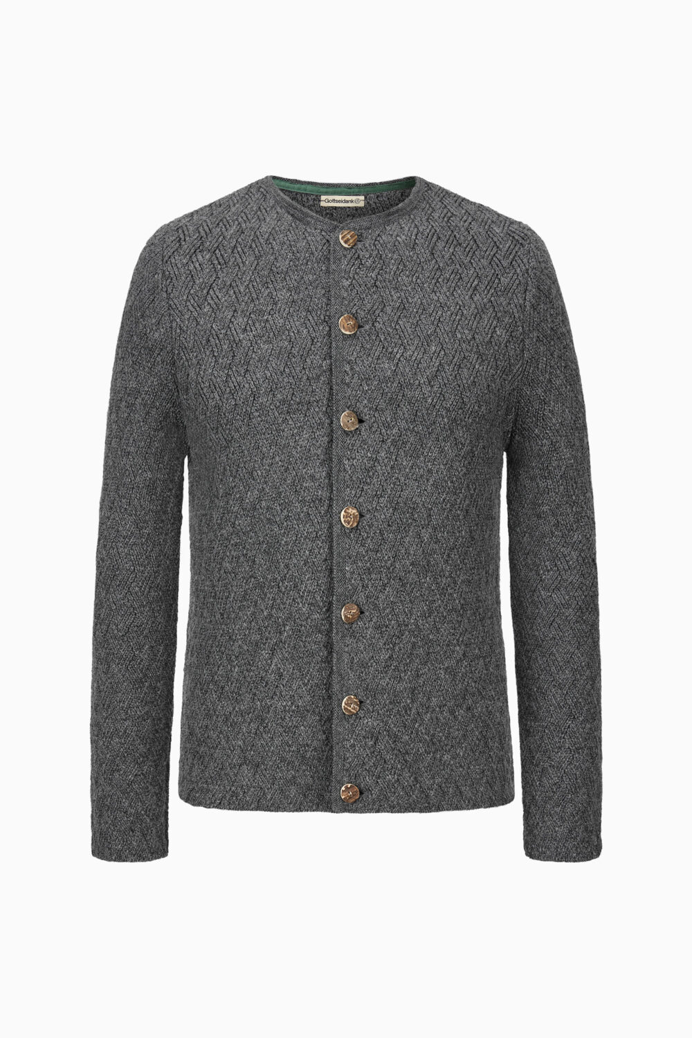 Herrenstrickjacke Eustachius Uni – asphalt