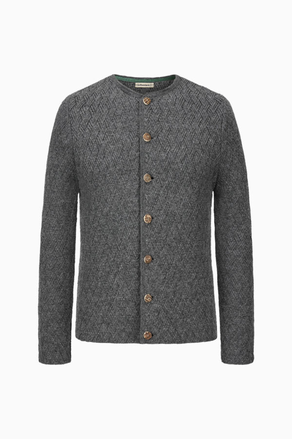 Herrenstrickjacke Eustachius Uni – asphalt