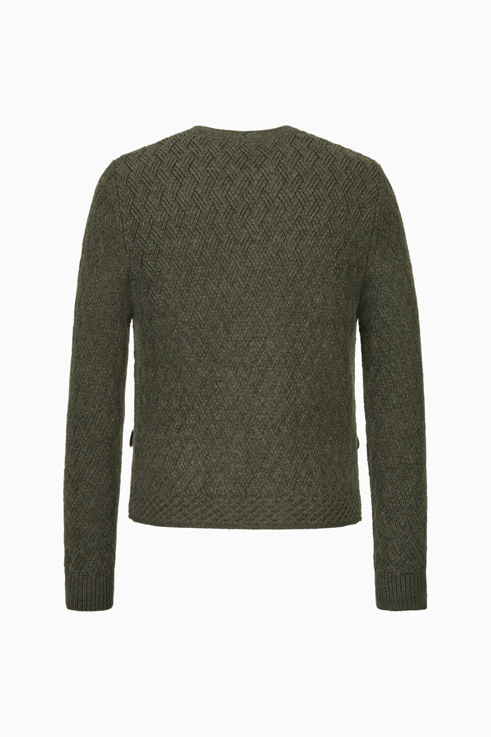 Herrenstrickjacke Mikey Uni – waldgrün