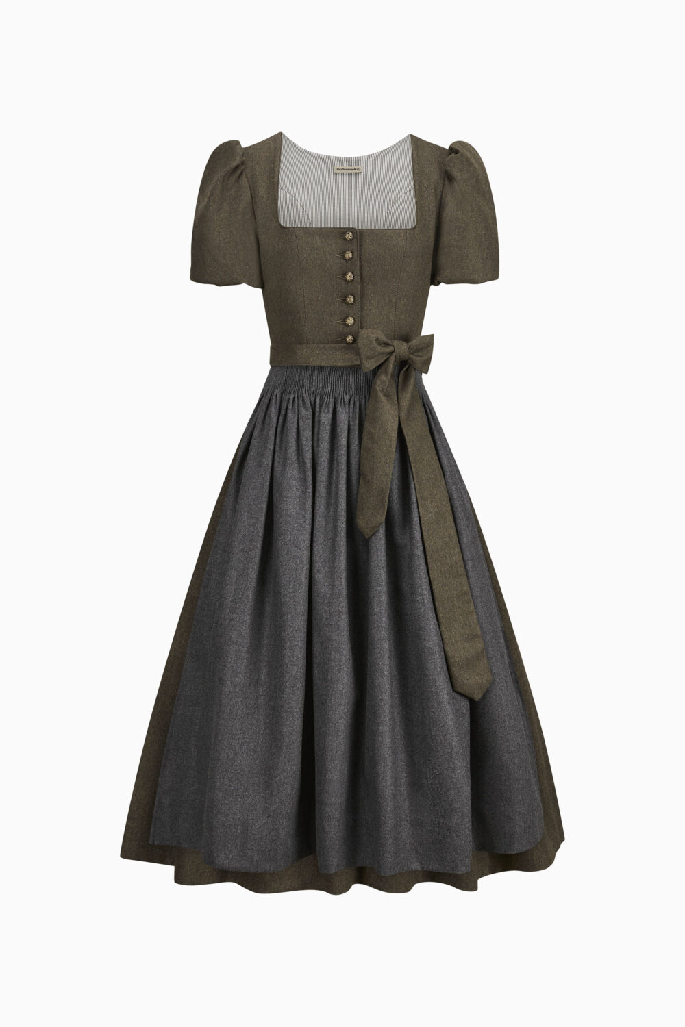 Dirndl Laura – khaki-zinngrau
