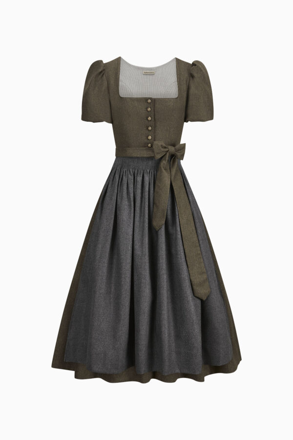 Dirndl Laura – khaki-zinngrau