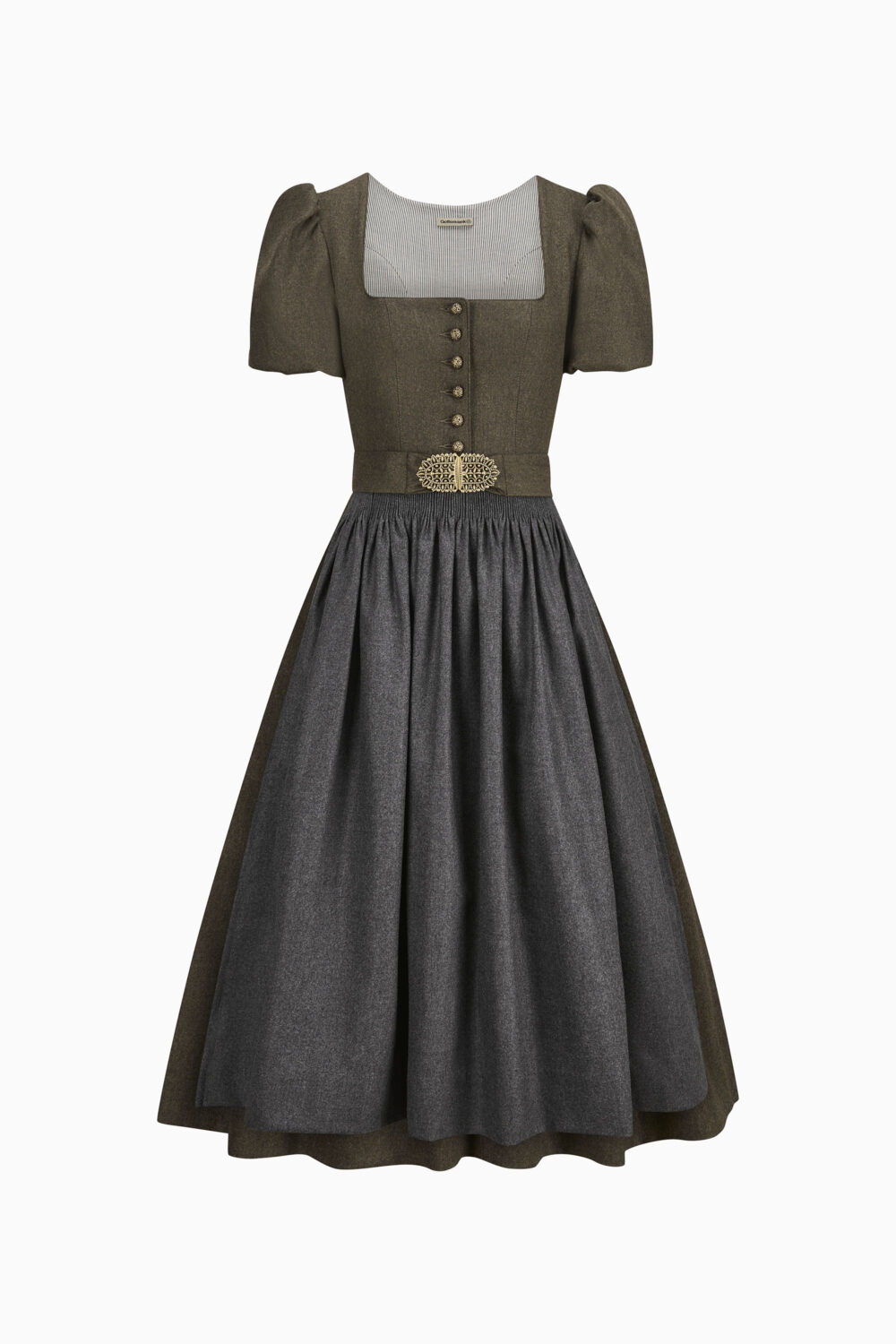 Dirndl Laura – khaki-zinngrau