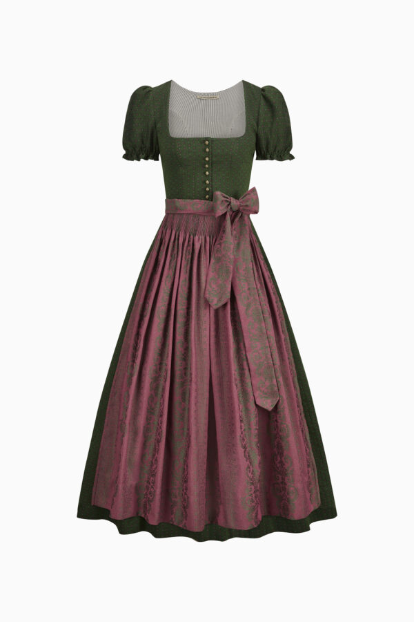Elodie Dirndl Dress – Meadow/Dragon Fruit