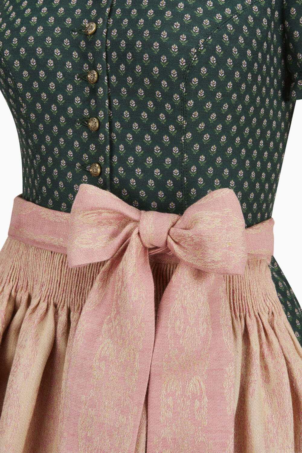 Livie Dirndl Dress – Spruce/Salmon