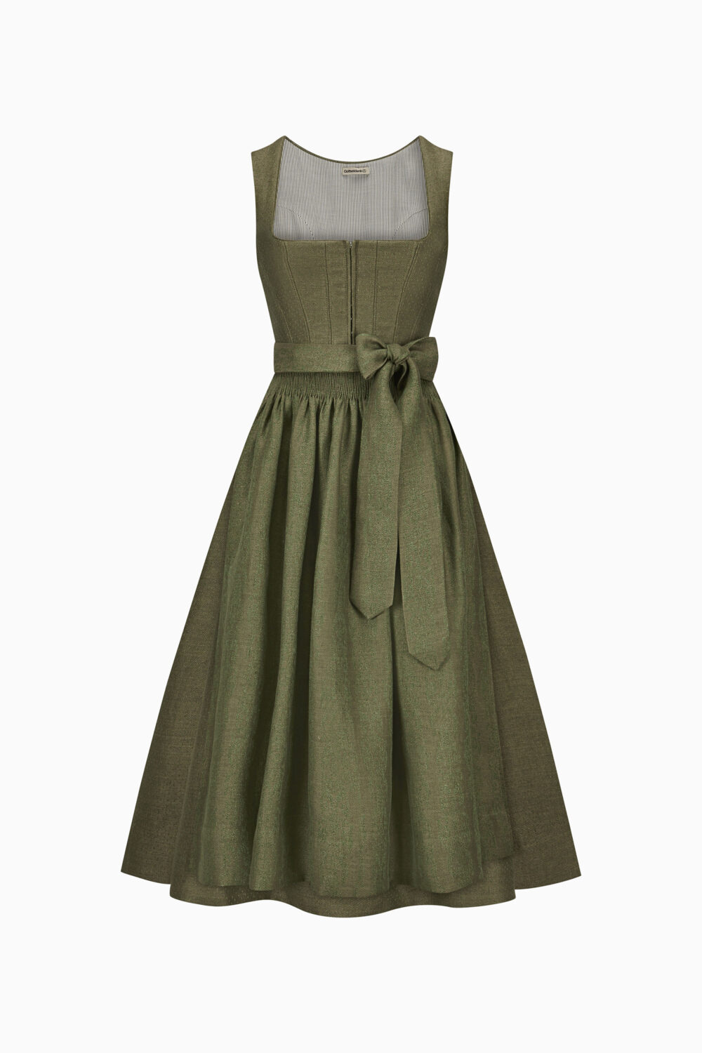 Antonia Dirndl Dress – Olive Brown/Olive Brown