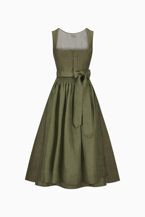 Antonia Dirndl Dress – Olive Brown/Olive Brown