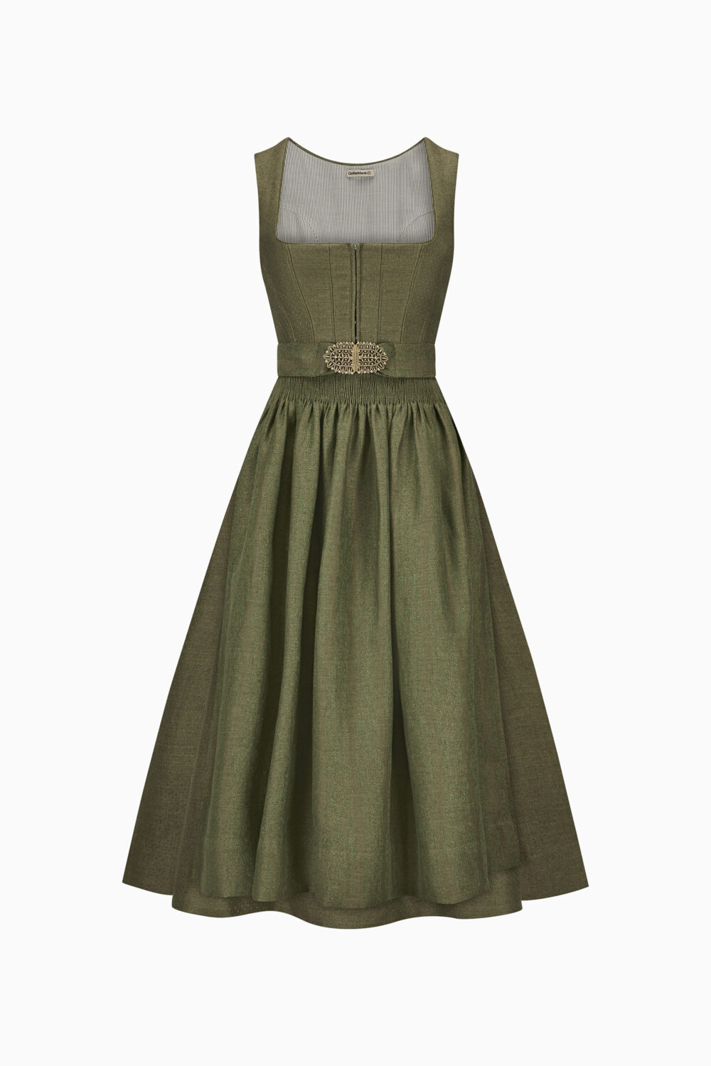 Antonia Dirndl Dress – Olive Brown/Olive Brown