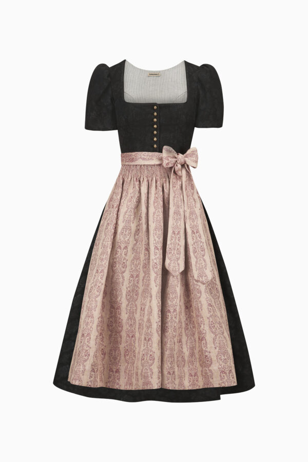 Laura Dirndl Dress – Black/Burgundy
