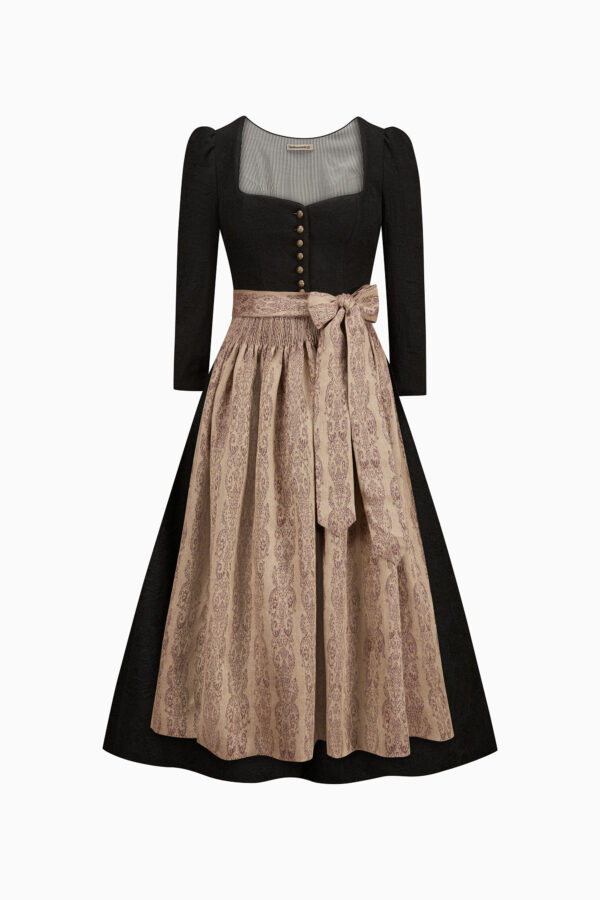 Amelie Dirndl Dress – Black/Grape