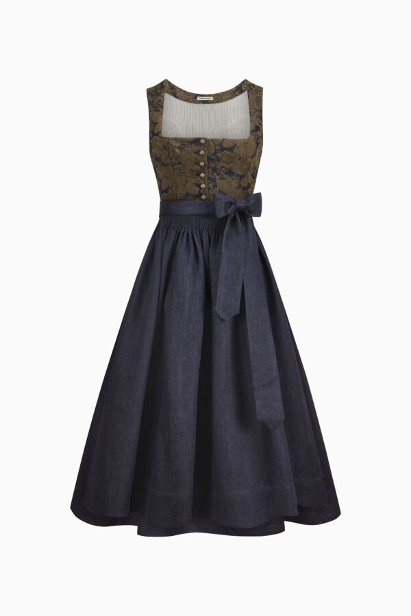 Monika Dirndl Dress – Midnight Blue/Blue-Black