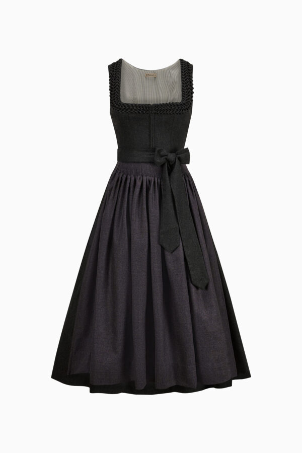 Vreni Dirndl Dress – Anthracite/Blueberry