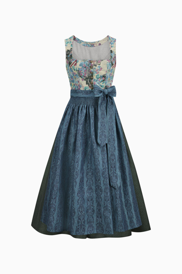 Monika Dirndl Dress – Almond Milk/Vintage Turquoise