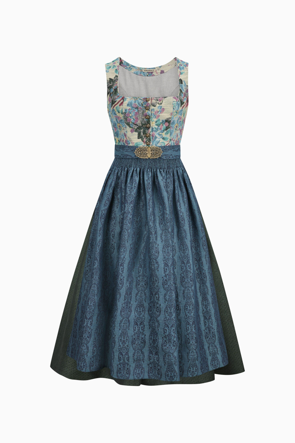 Monika Dirndl Dress – Almond Milk/Vintage Turquoise