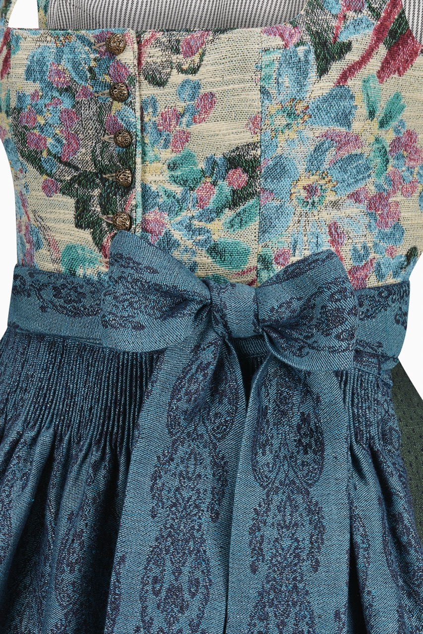 Monika Dirndl Dress – Almond Milk/Vintage Turquoise