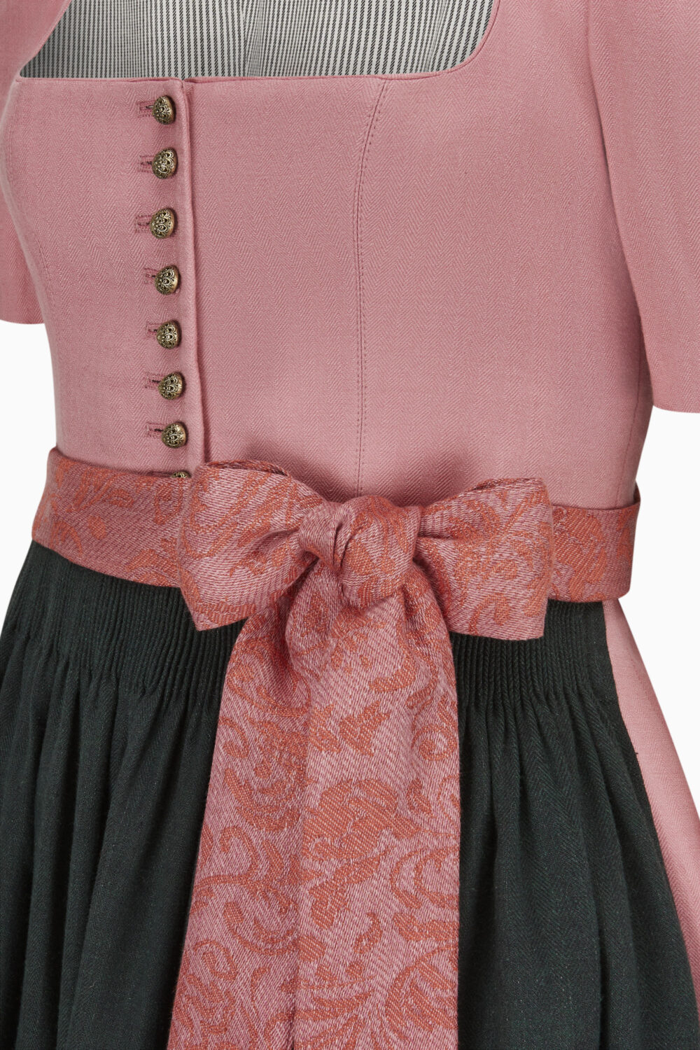 Hanni Dirndl Dress – Rose Quartz/Bottle Green
