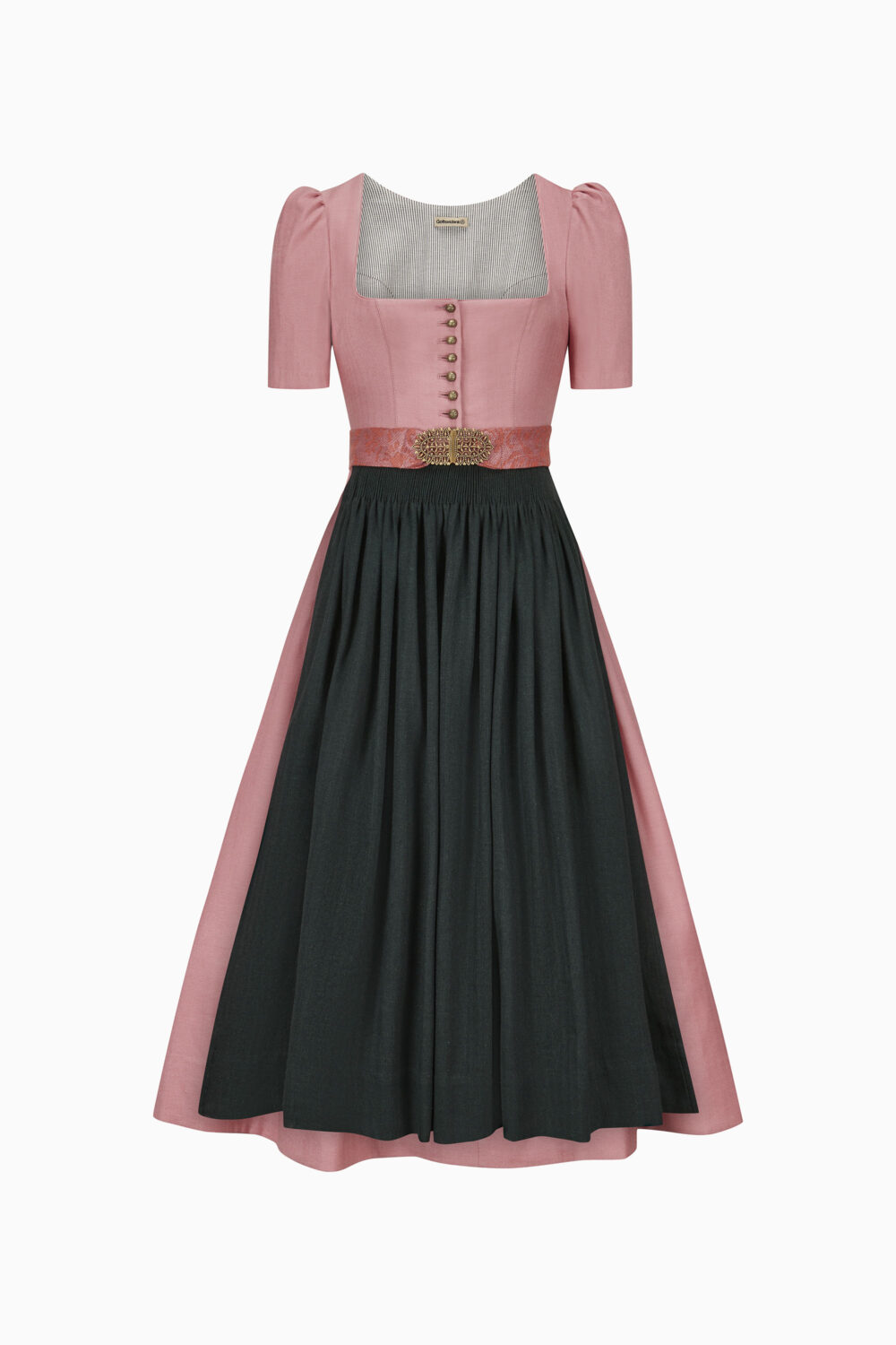 Hanni Dirndl Dress – Rose Quartz/Bottle Green