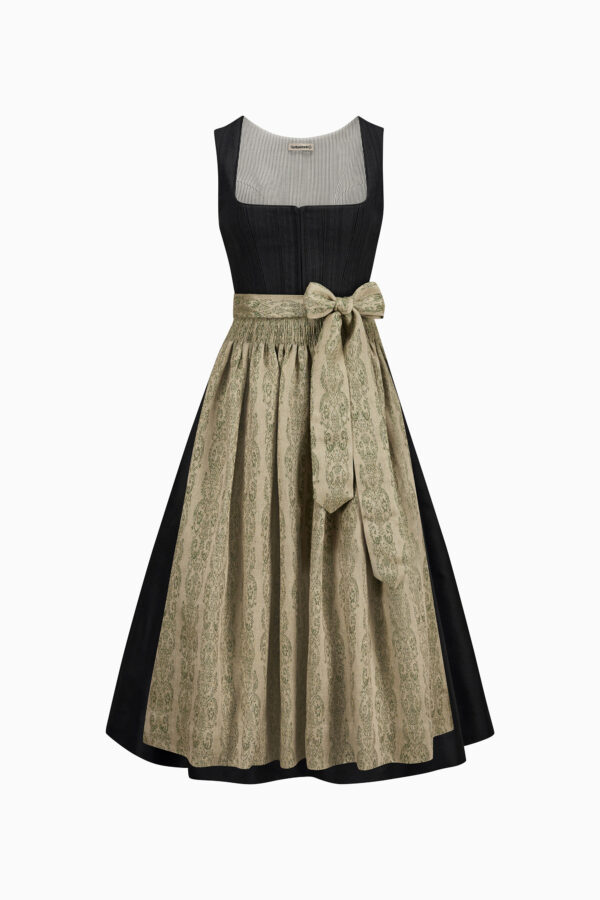 Tonja Dirndl Dress – Black/Elm Green