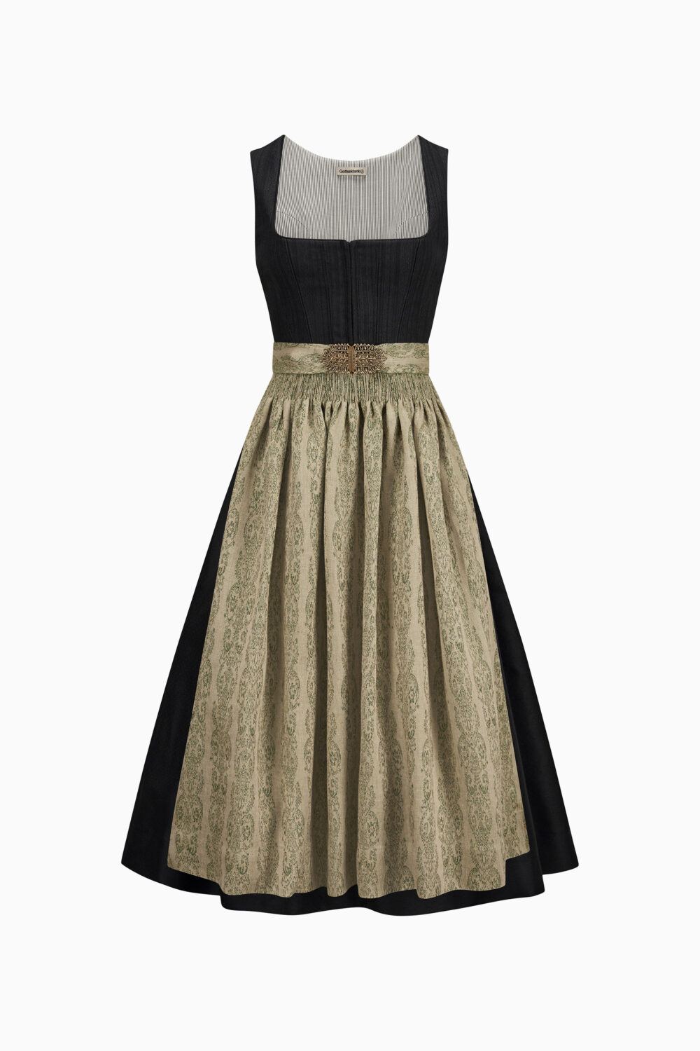 Tonja Dirndl Dress – Black/Elm Green