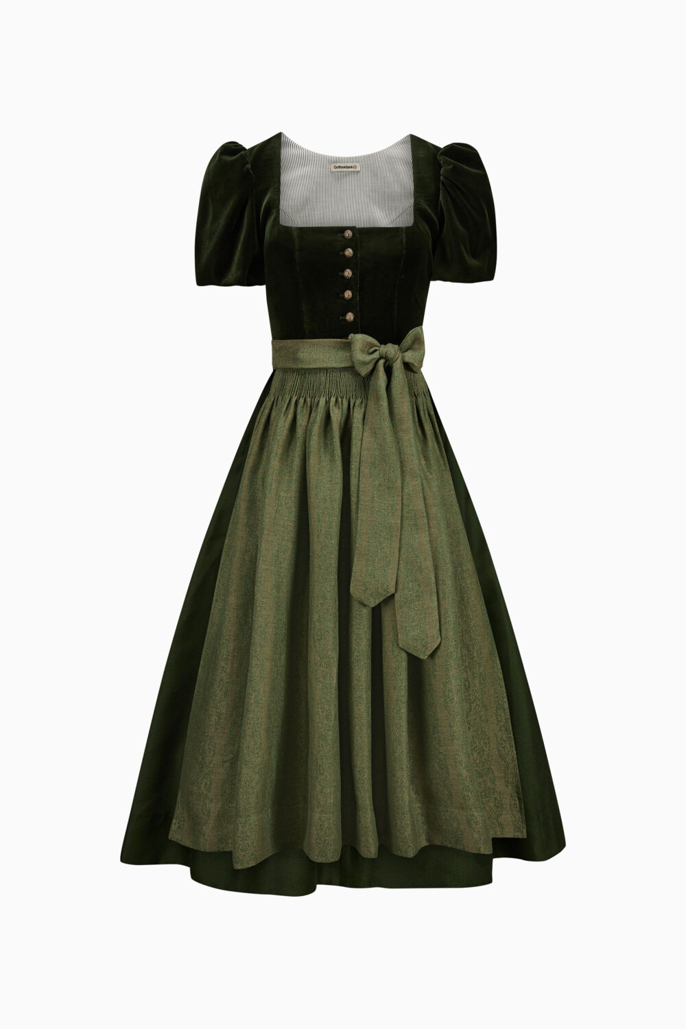 Laura Dirndl Dress – Fir/Olive Brown