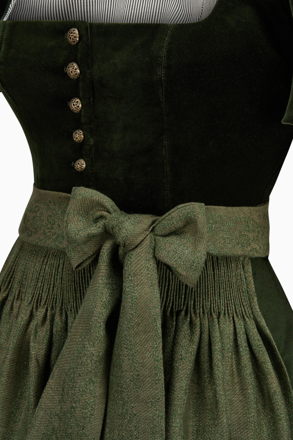Laura Dirndl Dress – Fir/Olive Brown