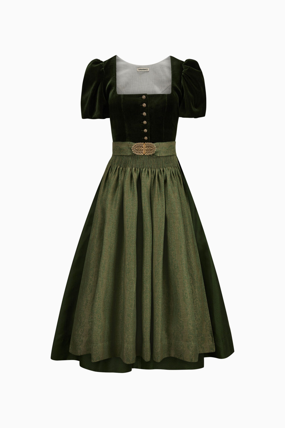 Laura Dirndl Dress – Fir/Olive Brown