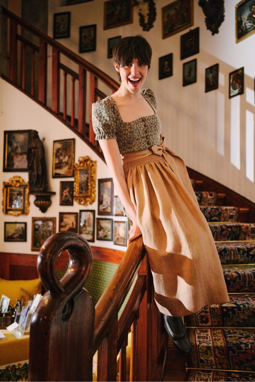 Elodie Dirndl Dress – Dusty Rose/Mauve Glow