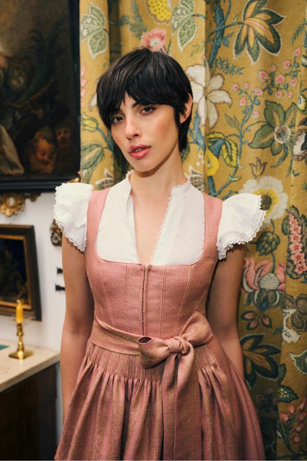 Antonia Dirndl Dress – Dusty Pink/Mauve Glow
