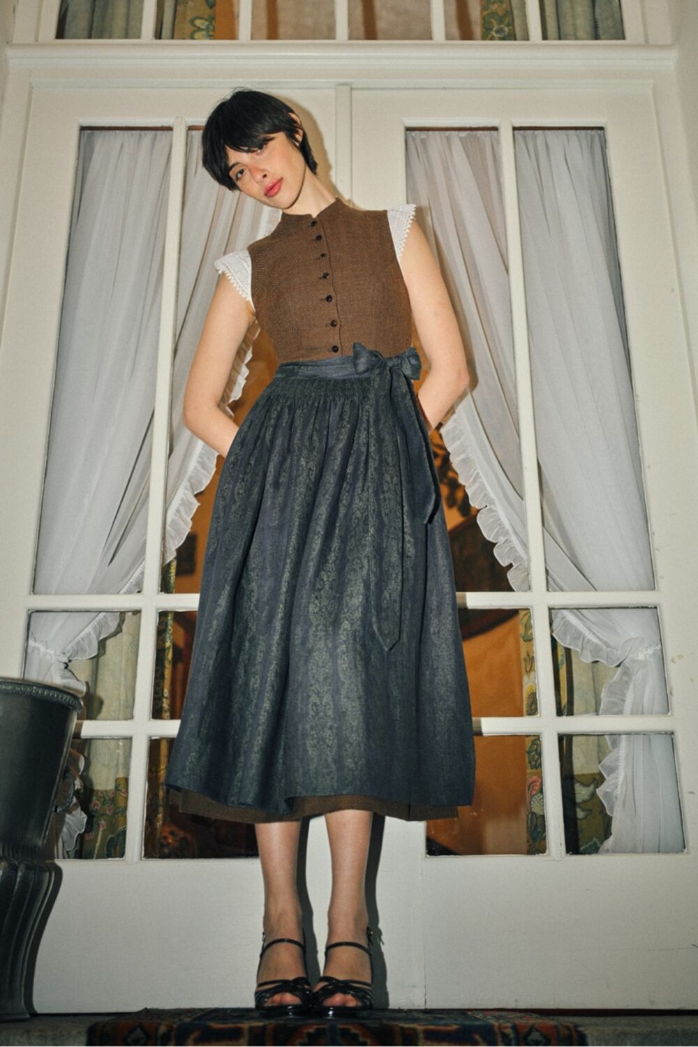 Magda Dirndl Dress – Brown Sugar/Black Forest